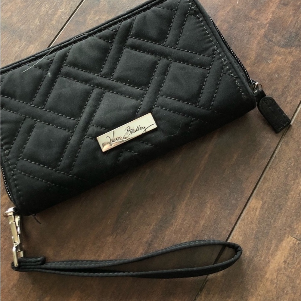Quilted Black Wristlet Wallet
